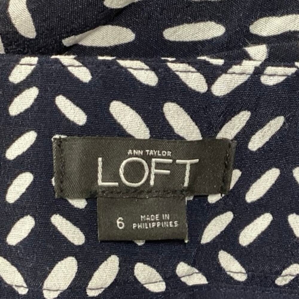 Ann Taylor LOFT Women's Black Geometric Print High Rise Cropped Wide Leg Pants 6 - Picture 5 of 6